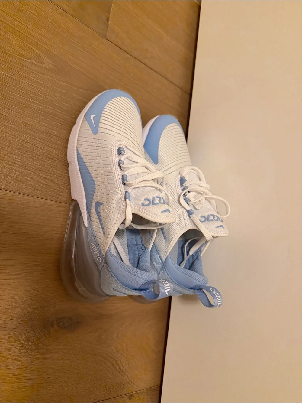 Nike Kids Air Max 270 Sneakers - White and Light Blue